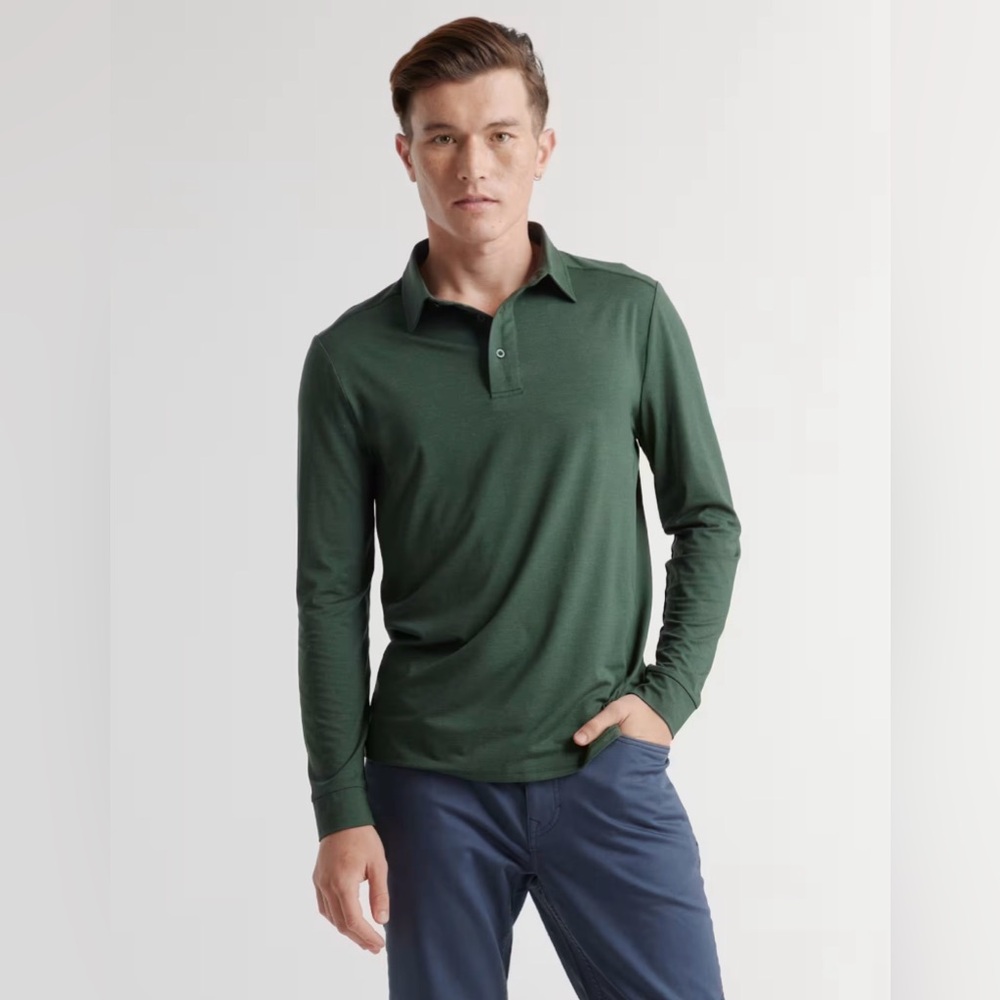 NWOT Quince Flowknit Breeze Performance Long‎ Sleeve Polo XXL